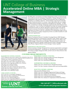UNT College of Business Accelerated Online MBA | Strategic Management