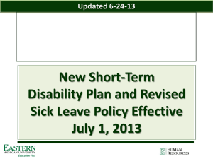 Effective July 1, 2013  New Short-Term