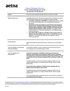 LONG TERM DISABILITY (LTD) SUMMARY OF BENEFITS