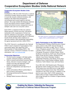 Department of Defense Cooperative Ecosystem Studies Units National Network