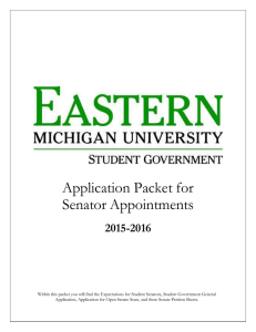 Application Packet for Senator Appointments 2015-2016