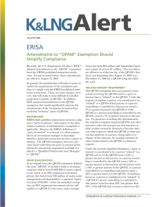 ERISA Amendments to “QPAM” Exemption Should Simplify Compliance