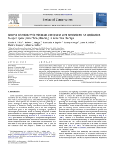 Reserve selection with minimum contiguous area restrictions: An application