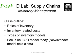 D Lab: Supply Chains Inventory Management