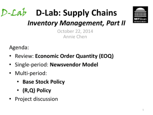D-Lab: Supply Chains Inventory Management, Part II