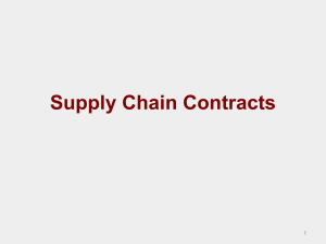 Supply Chain Contracts 1