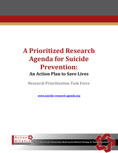 A Prioritized Research Agenda for Suicide Prevention: An Action Plan to Save Lives