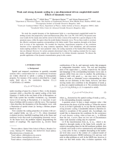 Weak and strong dynamic scaling in a one-dimensional driven coupled-field... Effects of kinematic waves