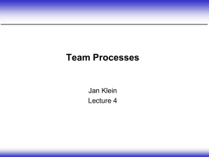 Team Processes Jan Klein Lecture 4