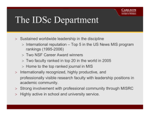 The IDSc Department