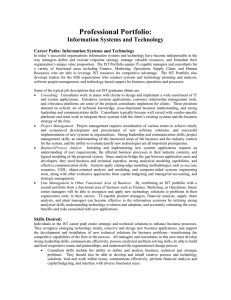 Professional Portfolio: Information Systems and Technology  Career Paths: Information Systems and Technology