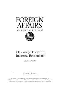 Offshoring: The Next Industrial Revolution? 2 m a r c h