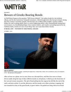 Beware of Greeks Bearing Bonds | Business | Vanity Fair