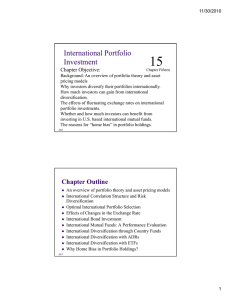 15 International Portfolio Investment Chapter Objective: