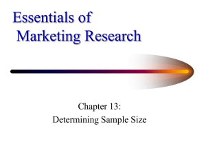 Essentials of Marketing Research Chapter 13: Determining Sample Size