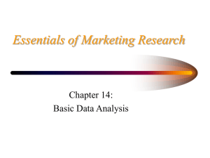 Essentials of Marketing Research Chapter 14: Basic Data Analysis