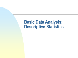 Basic Data Analysis: Descriptive Statistics
