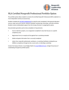 NLA Certified Nonprofit Professional Portfolio Option