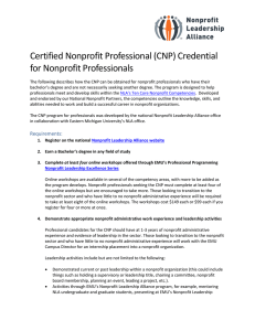 Certified Nonprofit Professional (CNP) Credential for Nonprofit Professionals