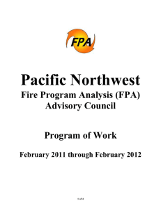 Pacific Northwest  Fire Program Analysis (FPA) Advisory Council
