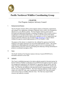 Pacific Northwest Wildfire Coordinating Group  Fire Program Analysis Advisory Council CHARTER