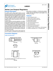 LM2931 Series Low Dropout Regulators LM2931 Series Low Dropout Regulators General Description