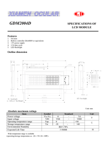 GDM2004D SPECIFICATIONS OF LCD MODULE