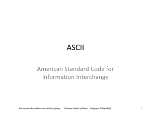 ASCII American Standard Code for Information Interchange 1