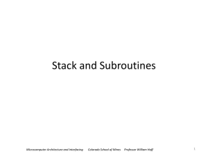 Stack and Subroutines 1
