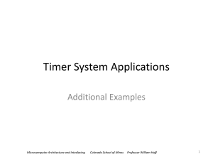 Timer System Applications Additional Examples 1