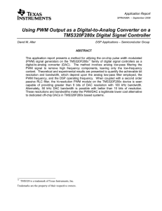 Using PWM Output as a Digital-to-Analog Converter on a Application Report