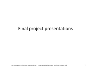 Final project presentations 1