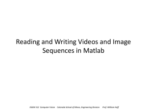Reading and Writing Videos and Image Sequences in Matlab