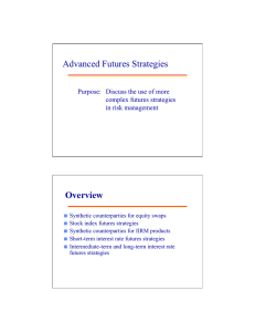 Advanced Futures Strategies Overview Purpose: Discuss the use of more