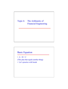 Basic Equation Topic 6:  The Arithmetic of Financial Engineering