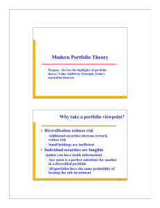 Modern Portfolio Theory