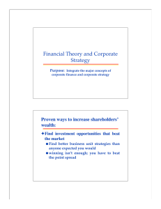 Financial Theory and Corporate Strategy Proven ways to increase shareholders’ :