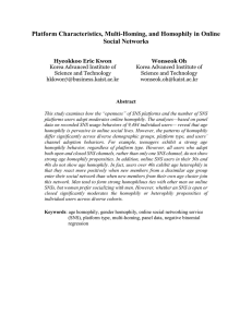 Platform Characteristics, Multi-Homing, and Homophily in Online Social Networks