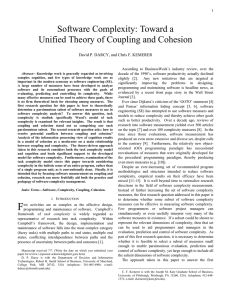 Software Complexity: Toward a Unified Theory of Coupling and Cohesion
