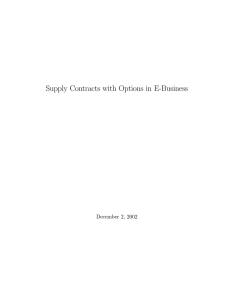 Supply Contracts with Options in E-Business December 2, 2002