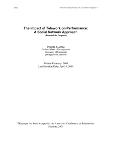 The Impact of Telework on Performance: A Social Network Approach