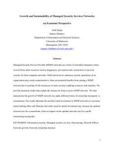Growth and Sustainability of Managed Security Services Networks: An Economic Perspective
