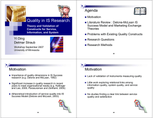Quality in IS Research: Agenda