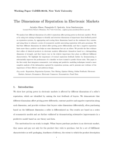 The Dimensions of Reputation in Electronic Markets