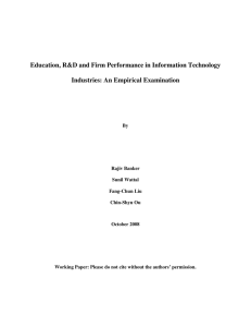 Education, R&amp;D and Firm Performance in Information Technology