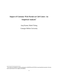 Impact of Customer Web Portals on Call Center: An Empirical Analysis