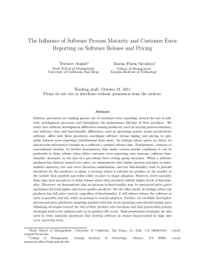 The Influence of Software Process Maturity and Customer Error