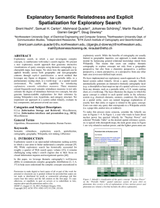 Explanatory Semantic Relatedness and Explicit Spatialization for Exploratory Search