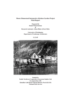 Moore Homestead Interpretive Kitchen Garden Project Final Report