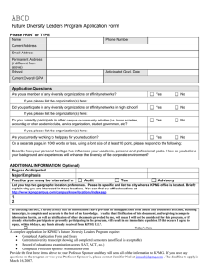 ABCD Future Diversity Leaders Program Application Form Please PRINT or TYPE